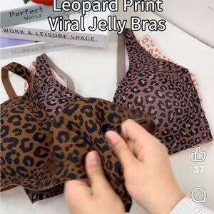 2 New Viral pink Leopard Print jelly Women's Bra